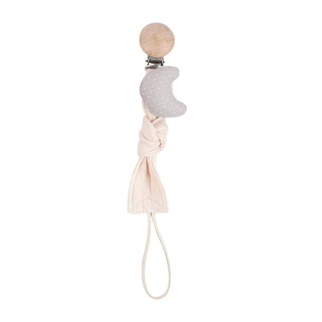 Bunny Pacifier Chain Wood Crochet Rabbit