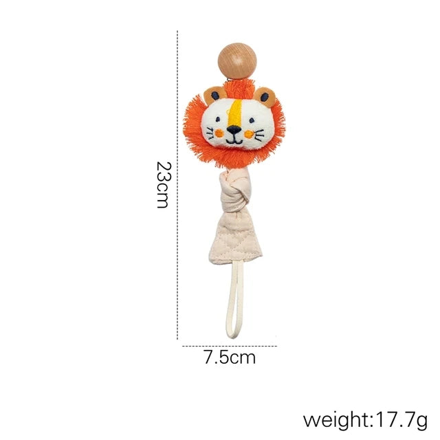 Bunny Pacifier Chain Wood Crochet Rabbit