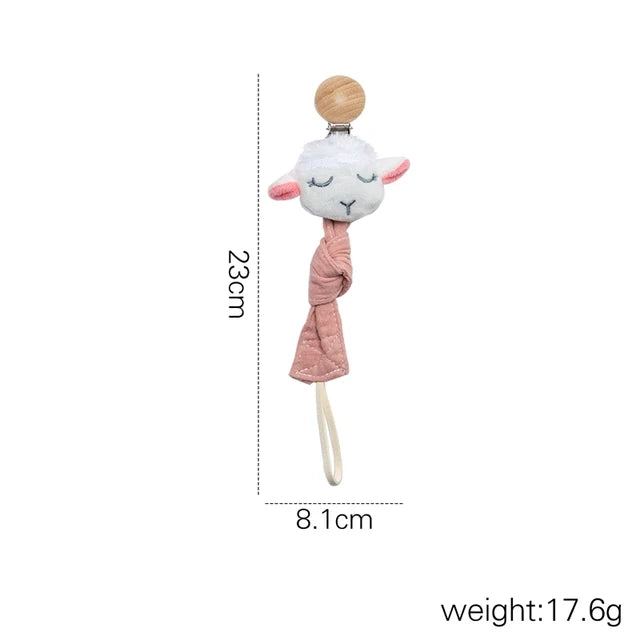 Bunny Pacifier Chain Wood Crochet Rabbit