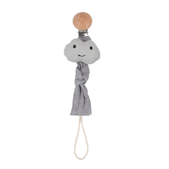 Bunny Pacifier Chain Wood Crochet Rabbit