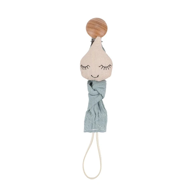Bunny Pacifier Chain Wood Crochet Rabbit