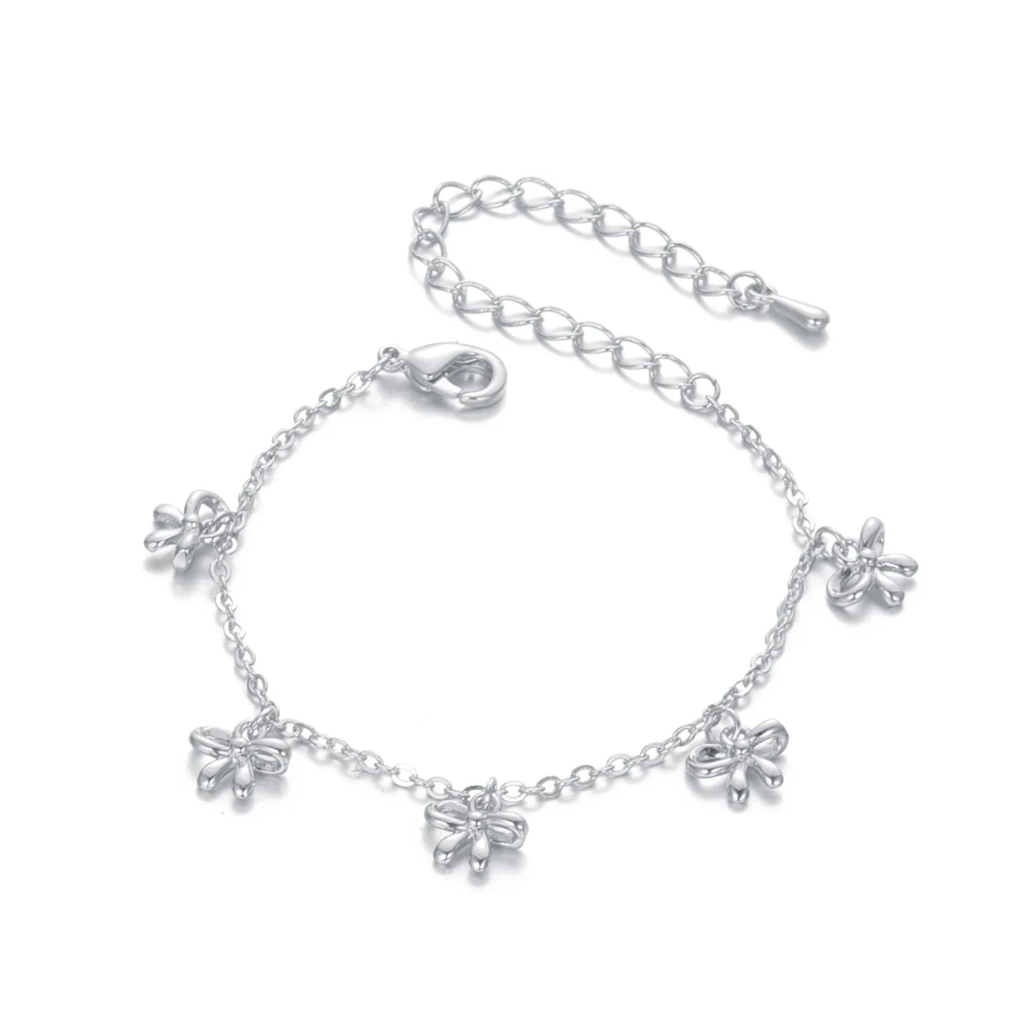 Five Bows Charm Bracelet