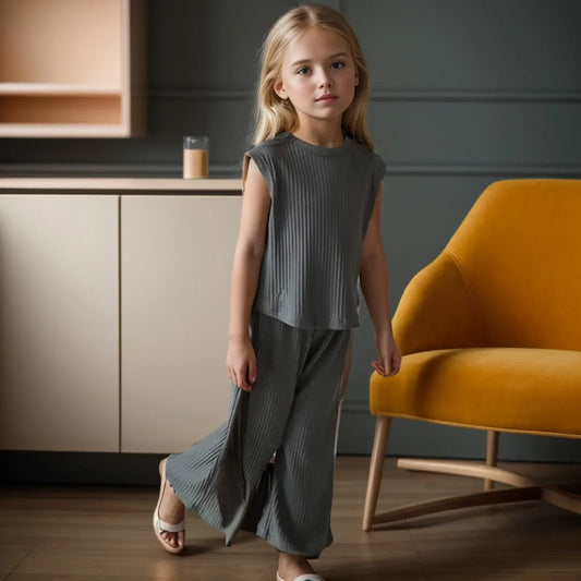 Girls Soft Relaxed T-Shirt Pants Combo