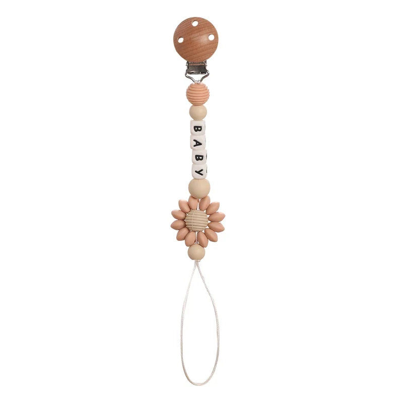 Bunny Pacifier Chain Wood Crochet Rabbit
