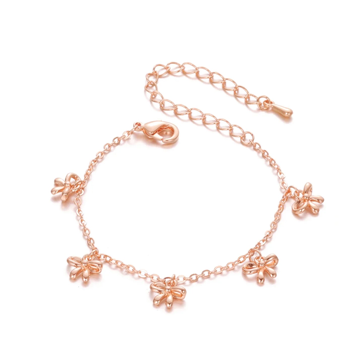 Five Bows Charm Bracelet
