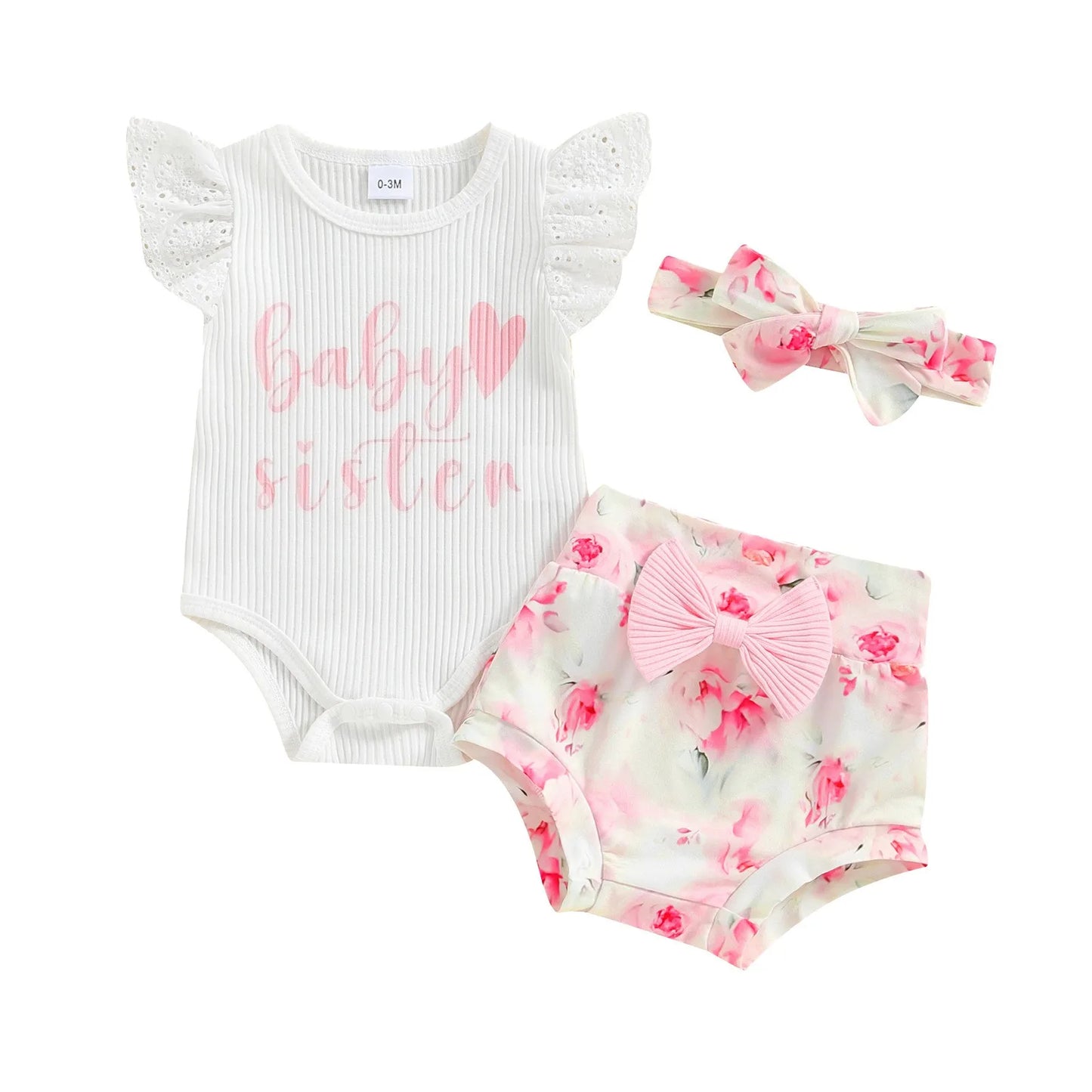 Printed Ribbed Floral Romper Bodysuit