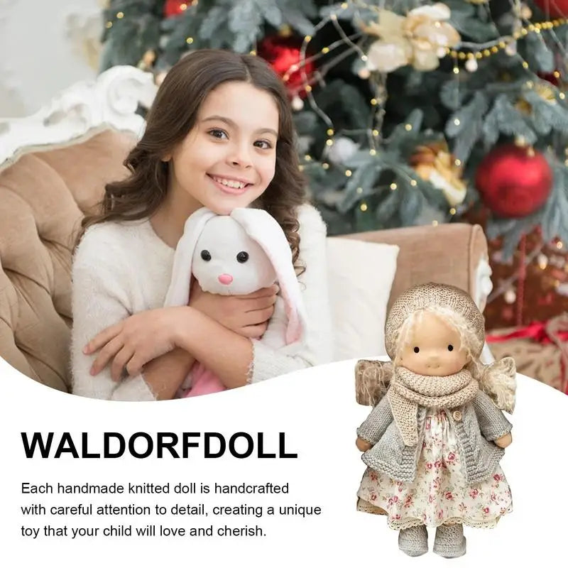 Cute Knitted Mommy and Baby Rabbit Stuffed Toy