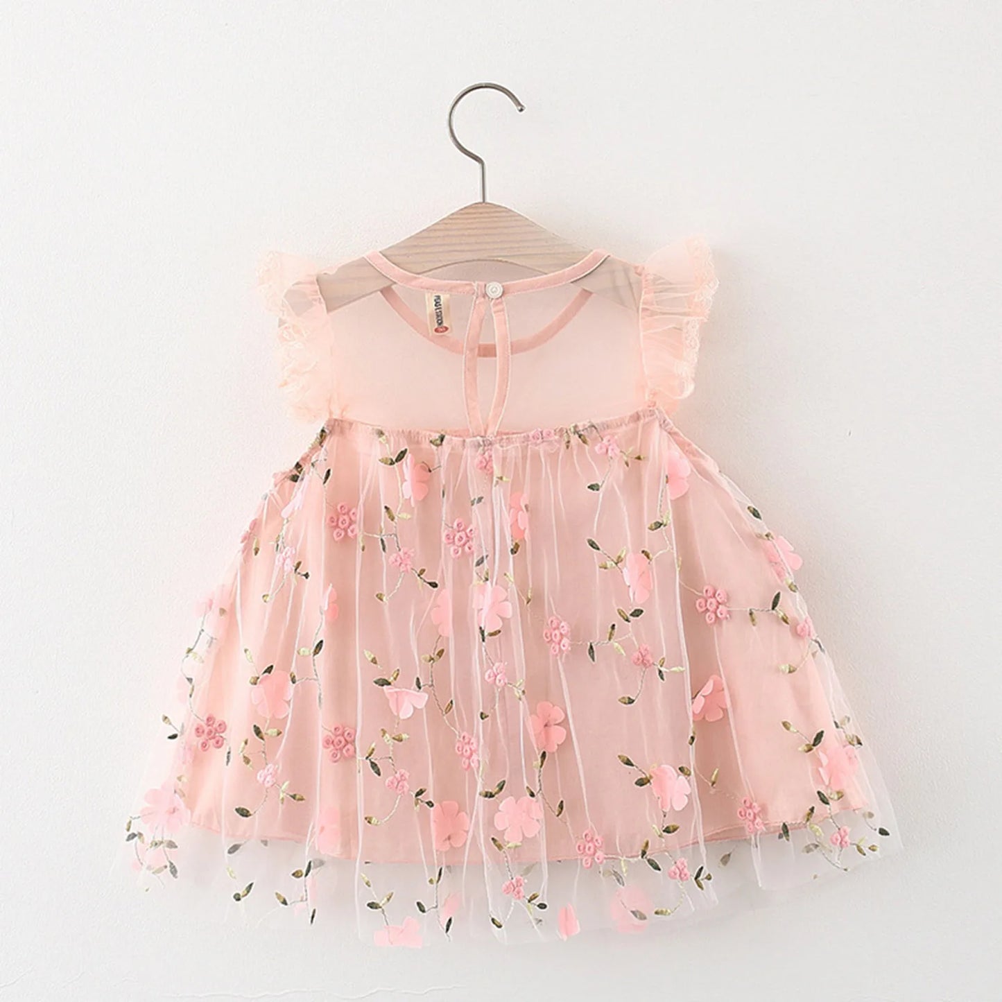 Girls Embroidery Floral Tulle Dress