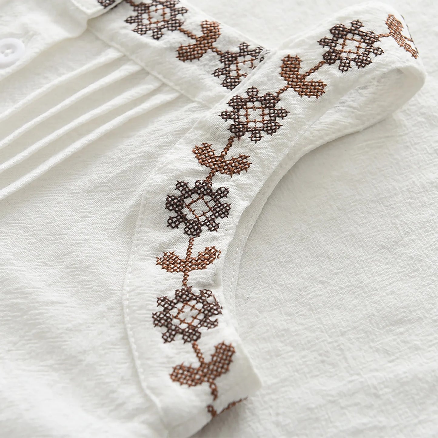 Embroidered Floral Print Camisole Top And Plain White Wide Leg Pants