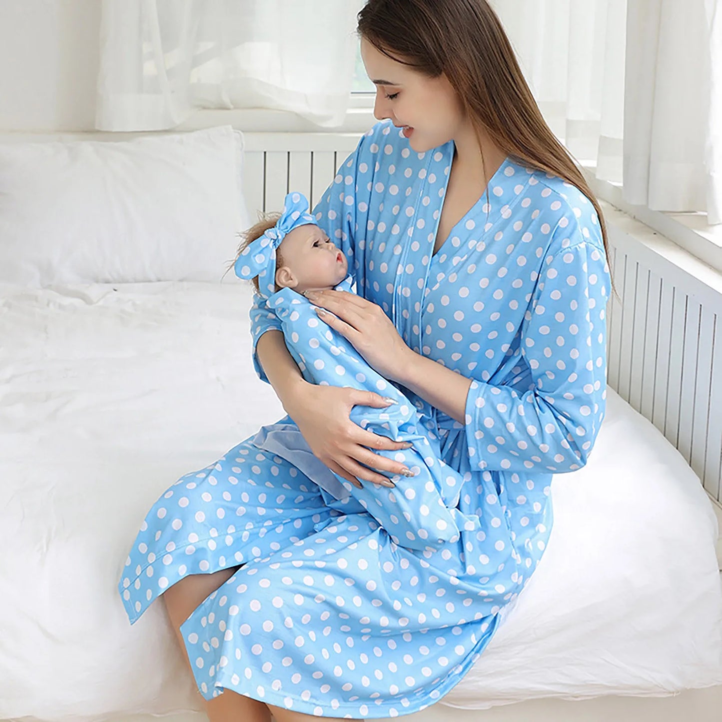 Polka Dot Print Sleepwear For Mommy and Me