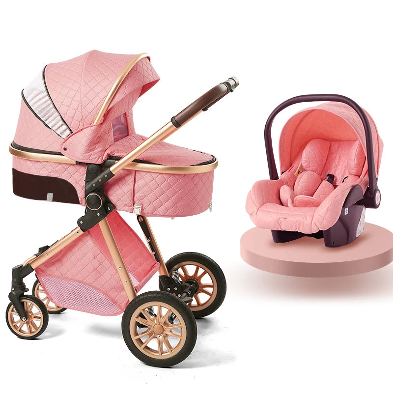 Fashion Baby Stroller 3 in 1 Luxury Gray / CHINA