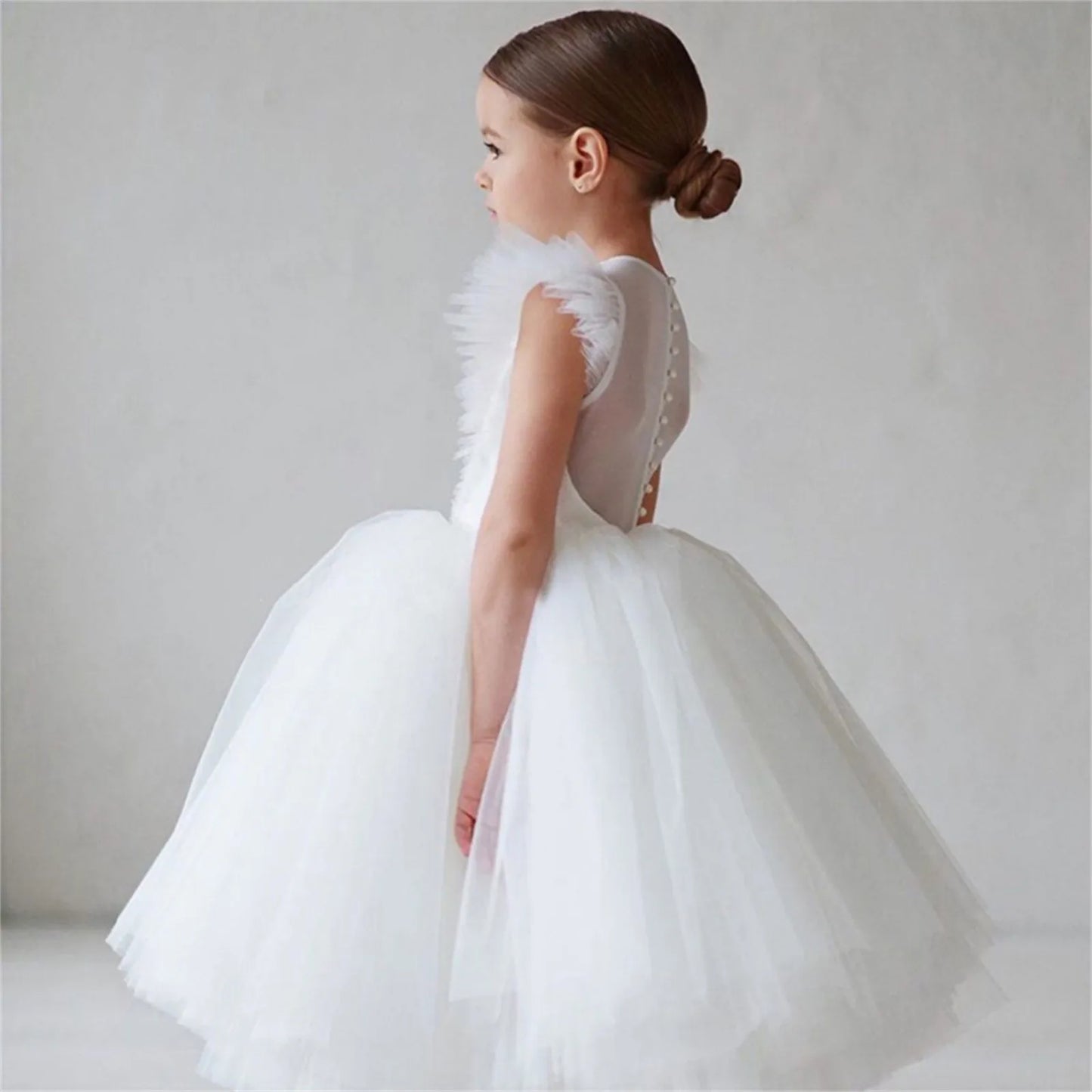 Girls White Elegant Princess Tutu