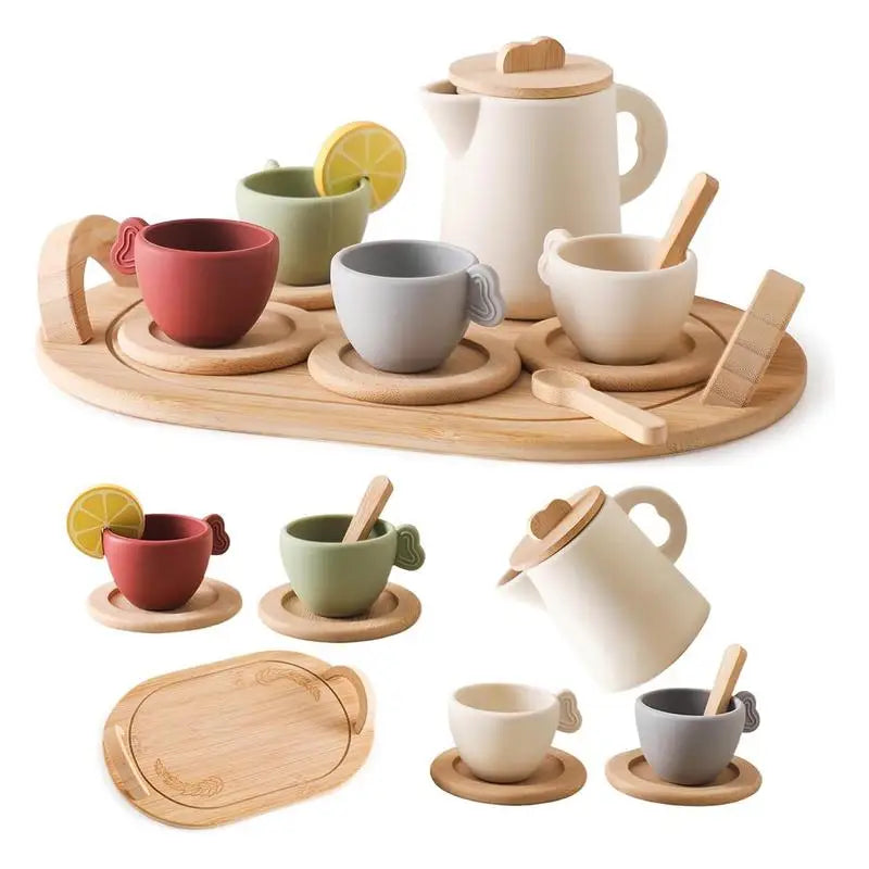 Wooden Miniature Tea Set