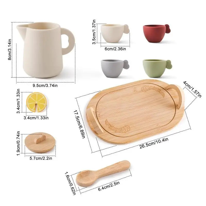 Wooden Miniature Tea Set