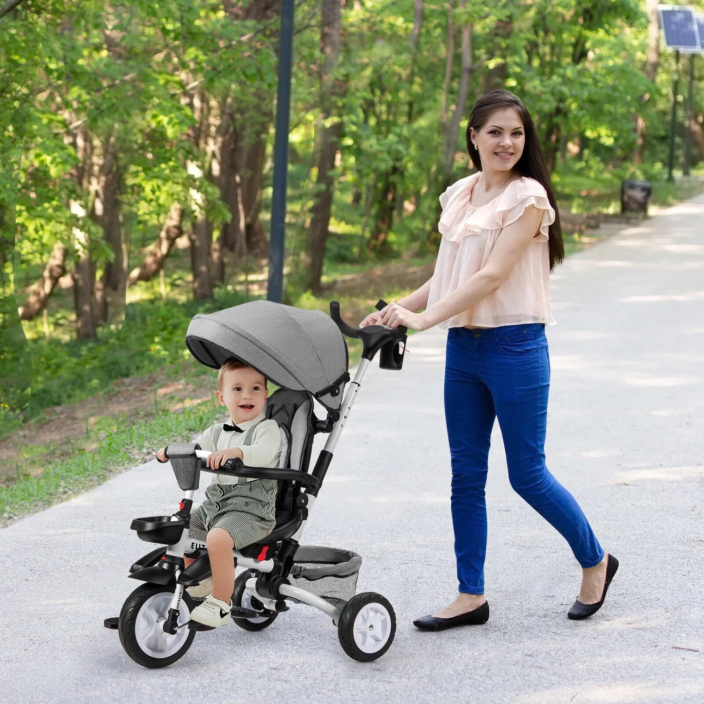 6-In-1 Kids Baby Stroller Tricycle